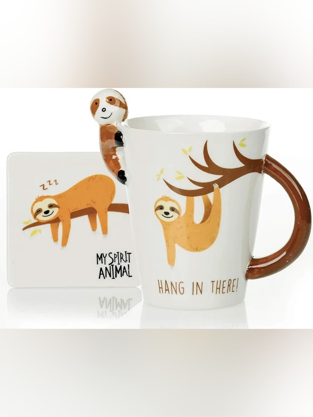 Sloth 3D Mug & Coaster Set Infloatables New In Box NIB - Picture 2 of 11